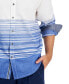 ფოტო #3 პროდუქტის Men's Canyon Beach Bonfire Engineered Yarn-Dyed Stripe Button-Down Shirt