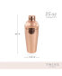 Hammered Copper Cocktail Shaker with Built-in Strainer, 25 Oz