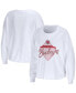 ფოტო #1 პროდუქტის Women's White Ohio State Buckeyes Diamond Long Sleeve Cropped T-shirt