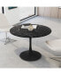 Фото #3 товара Стол обеденный Simplie Fun с круглым столешницей с изображением черного мрамора, металлическая основа, 42.12" русскийийдраница.