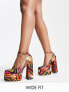 ASOS DESIGN Wide Fit Pistol double platform heeled shoes in multi