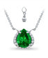 Created Green Quartz and Cubic Zirconia Accent Necklace