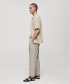 Фото #4 товара Men's Linen Blend Pleated Trousers