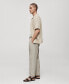 Men's Linen Blend Pleated Trousers