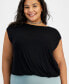 Trendy Plus Size Sleeveless Twisted-Hem Top, Created for Macy's