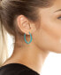 ფოტო #2 პროდუქტის Turquoise Patina Textured Hoop Earrings