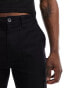 ASOS DESIGN straight cargo trouser with carpenter details in black