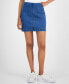 ფოტო #1 პროდუქტის Juniors' High-Rise Zip-Back Mini Denim Skirt