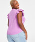 Trendy Plus Size Flutter-Sleeve Crewneck T-Shirt, Created for Macy's