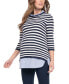ფოტო #11 პროდუქტის Women's Cotton Maternity Nursing Sweater with Detachable Collar