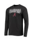 ფოტო #3 პროდუქტის Men's Crimson, Heathered Charcoal Alabama Crimson Tide Meter Long Sleeve T-shirt and Pants Sleep Set