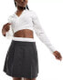 Фото #1 товара Pimkie boxer waistband pleated mini skirt in grey