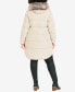 Фото #4 товара Plus Size Contrast Zip Faux Fur Trim Hooded Coat