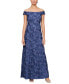 Фото #1 товара Women's Off-The-Shoulder Sequined Lace Gown