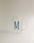 Borosilicate mug with initial m