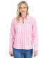 Фото #1 товара Women's Striped Seaport Roll-Tab-Sleeves Button-Down Shirt