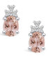 Morganite (2-1/3 ct. t.w.) and Diamond (1/5 ct. t.w.) Stud Earrings in 14K White Gold