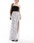 Фото #1 товара ASOS DESIGN split leg maxi skirt in cream spot print