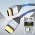 Фото #3 товара Mocny wytrzymały kabel HDMI 2.1 8K / 4K / 2K w oplocie 2m - srebrny