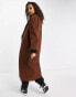 Pull&Bear oversized tailored coat in brown