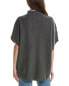 Forte Cashmere Textured Funnel Cashmere Popover Women's Grey M