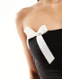 Kaiia bow detail bandeau top in black