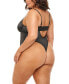Women's Plus Size Royale Unlined Underwire Teddy with Sheer Illusion Detail