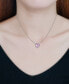 ფოტო #2 პროდუქტის Cubic Zirconia Heart Halo Pendant Necklace in Sterling Silver, 16" + 2" extender, Created for Macy's