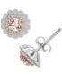 ფოტო #1 პროდუქტის Morganite (1/2 ct. t.w.) & Diamond (1/4 ct. t.w.) Flower Stud Earrings in 14k White & Rose Gold
