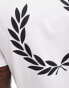 Fred Perry rear powder laurel t-shirt in white weiß, S - фото #4