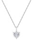 ფოტო #1 პროდუქტის Diamond Heart Halo 18" Pendant Necklace (1/4 ct. t.w.) in Sterling Silver
