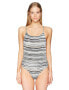 Roxy 155302 Women's Girl of The Sea Alexa Striped One Piece Swimsuit Sz. M