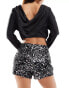 Фото #3 товара ASOS DESIGN sequin skort in black