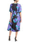 Фото #2 товара Natori Taichou Silk-Blend Midi Dress Women's