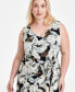 Plus Size Rhonda Printed Tie-Waist Fit & Flare Dress