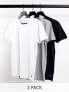 Фото #1 товара Polo Ralph Lauren 3 pack t-shirts with pony logo in black/grey/white