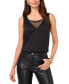 ფოტო #1 პროდუქტის Women's Sleeveless V-Neck Embellished Mesh Top