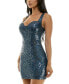 ფოტო #3 პროდუქტის Juniors' Sequin Sweetheart Mini Dress