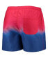 Men's Red, Royal New England Patriots Retro Dip-Dye Swim Shorts