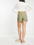 Stradivarius rustic wrap skort in khaki