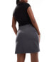 Фото #2 товара Object tailored mini skirt with notch front in grey