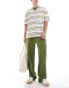 ASOS DESIGN baggy rib trousers in green