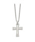 Фото #2 товара Chisel brushed and Polished Cross Pendant on a Cable Chain Necklace
