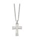 ფოტო #2 პროდუქტის Brushed and Polished Cross Pendant on a Cable Chain Necklace