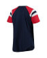 Фото #3 товара Women's Navy, Red Atlanta Braves Game On Notch Neck Raglan T-shirt