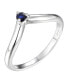 Minimalist silver ring with sapphire Precious Stone SR09001B