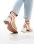 Фото #4 товара ASOS DESIGN Wide Fit Honeydew mid block heeled sandals in white