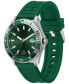 ფოტო #2 პროდუქტის Men's Tiebreaker Green Silicone Strap Watch 43mm