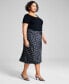 ფოტო #5 პროდუქტის Trendy Plus Size Floral-Print Midi Skirt