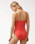 Фото #2 товара Tommy Bahama Women's 189193 Paradise Coral Cross Front One-Piece Swimsuit Size 4